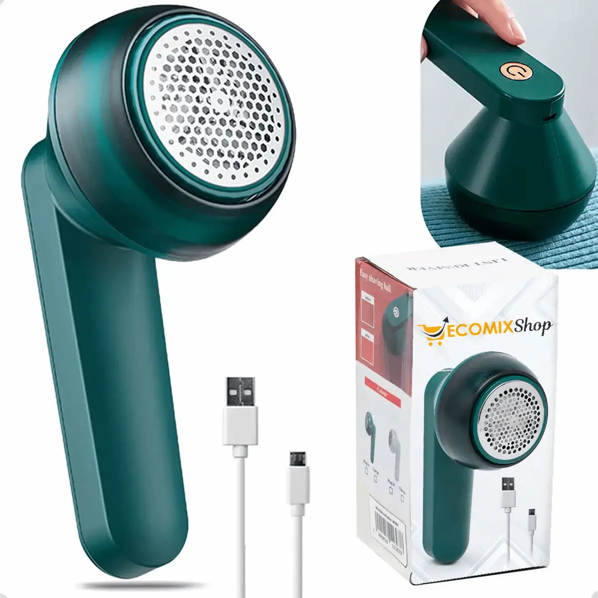 Papa Bolinha Elétrico Ecomixshop cor verde-escuro, com cabo USB